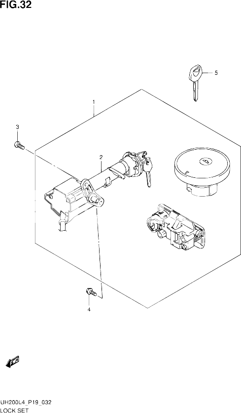 KIT SERRURE POUR SUZUKI BURGMAN 200 2014 POUR SUZUKI BURGMANUH200 L4 
