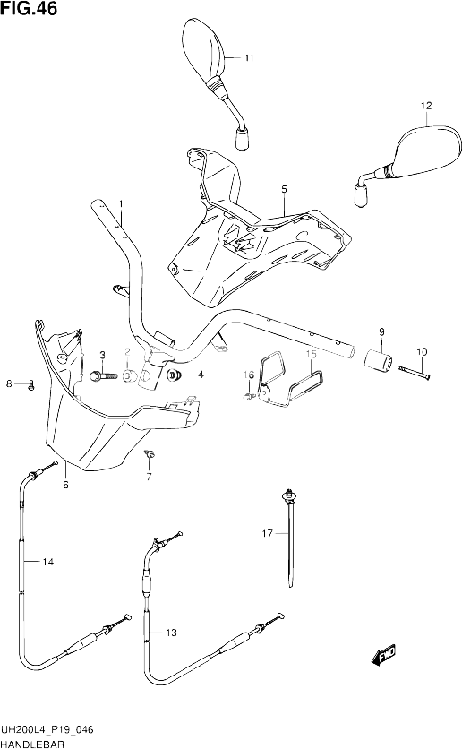 GUIDON POUR SUZUKI BURGMAN 200 2014 POUR SUZUKI BURGMANUH200 L4 