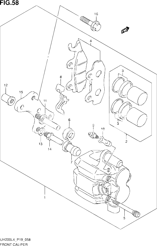 ETRIER DE FREIN AVANT POUR SUZUKI BURGMAN 200 2014 POUR SUZUKI BURGMANUH200 L4 