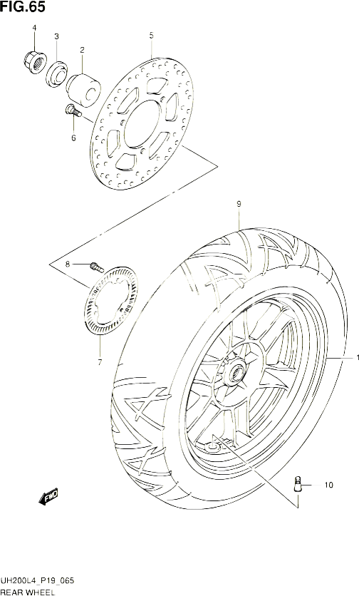 ETRIER DE FREIN ARRIERE POUR SUZUKI BURGMAN 200 2014 POUR SUZUKI BURGMANUH200 L4 