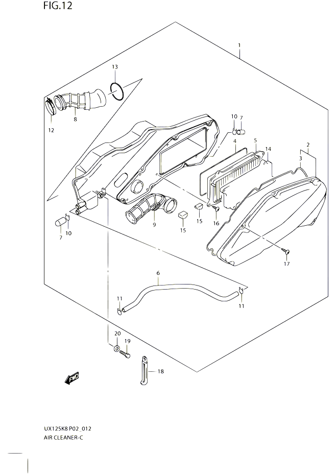 FILTRE A AIR POUR SUZUKI SIXTEEN 125 2010 POUR SUZUKI SIXTEENUX125L0