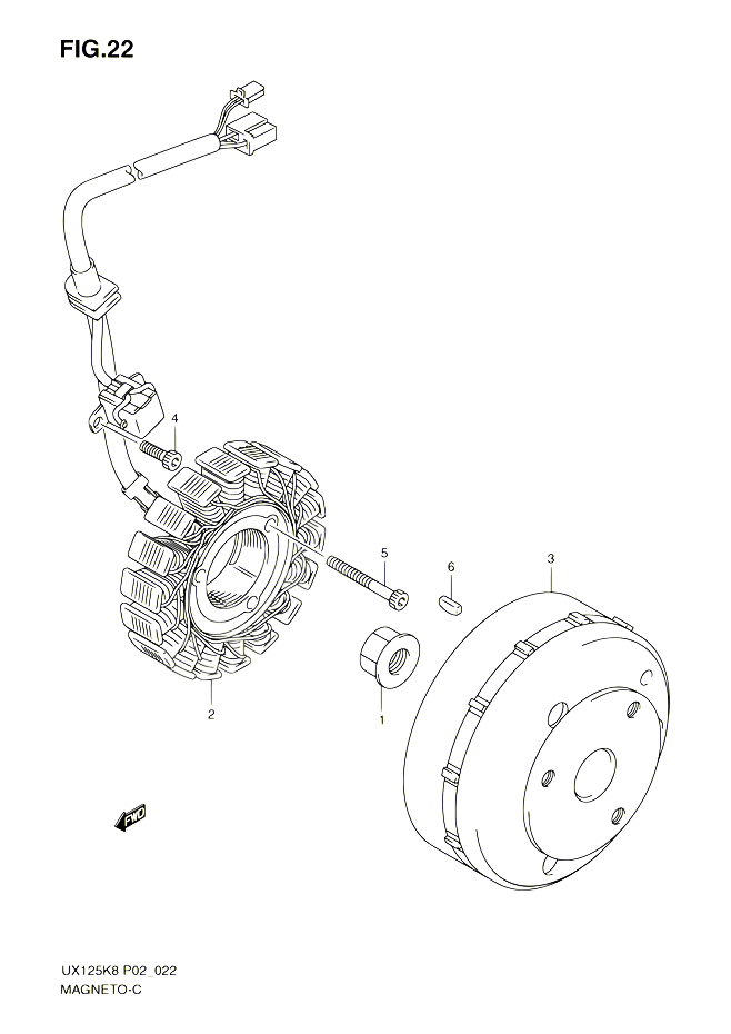 ALLUMAGE ROTOR STATOR POUR SUZUKI SIXTEEN 125 2010 POUR SUZUKI SIXTEENUX125L0