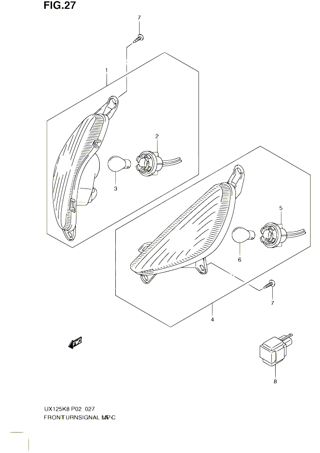 CLIGNOTANTS AVANT POUR SUZUKI SIXTEEN 125 2010 POUR SUZUKI SIXTEENUX125L0