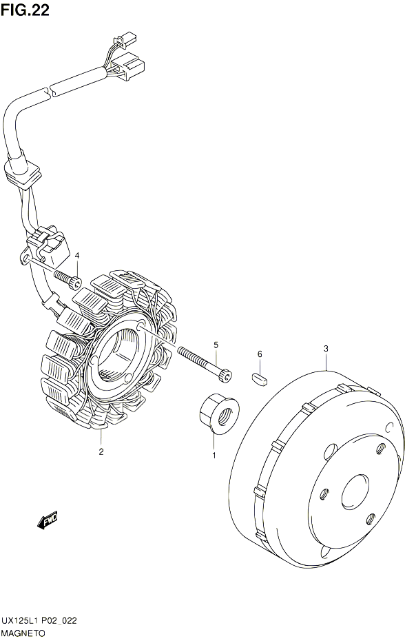 ALLUMAGE ROTOR STATOR POUR SUZUKI SIXTEEN 125 2012 POUR SUZUKI SIXTEENUX125L1