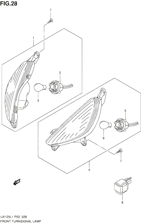 CLIGNOTANTS AVANT POUR SUZUKI SIXTEEN 125 2012 POUR SUZUKI SIXTEENUX125L1