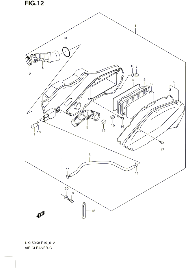 FILTRE A AIR POUR SUZUKI SIXTEEN 150 2008 POUR SUZUKI SIXTEENUX150 K8 