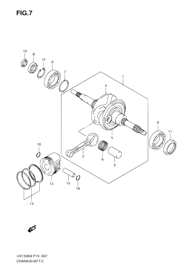 VILEBREQUIN POUR SUZUKI SIXTEEN 150 2010 POUR SUZUKI SIXTEENUX150 L0 
