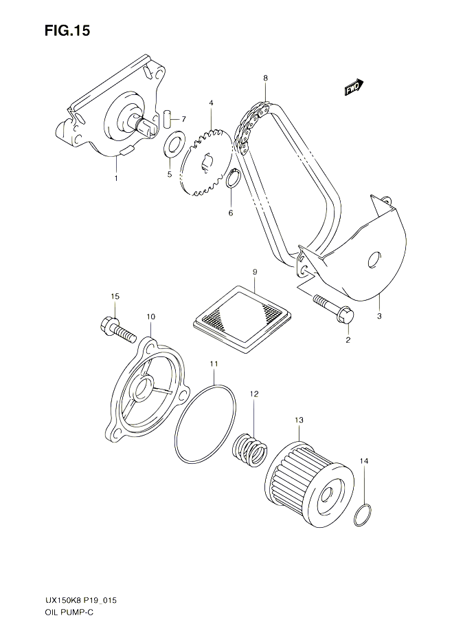POMPE A HUILE POUR SUZUKI SIXTEEN 150 2010 POUR SUZUKI SIXTEENUX150 L0 