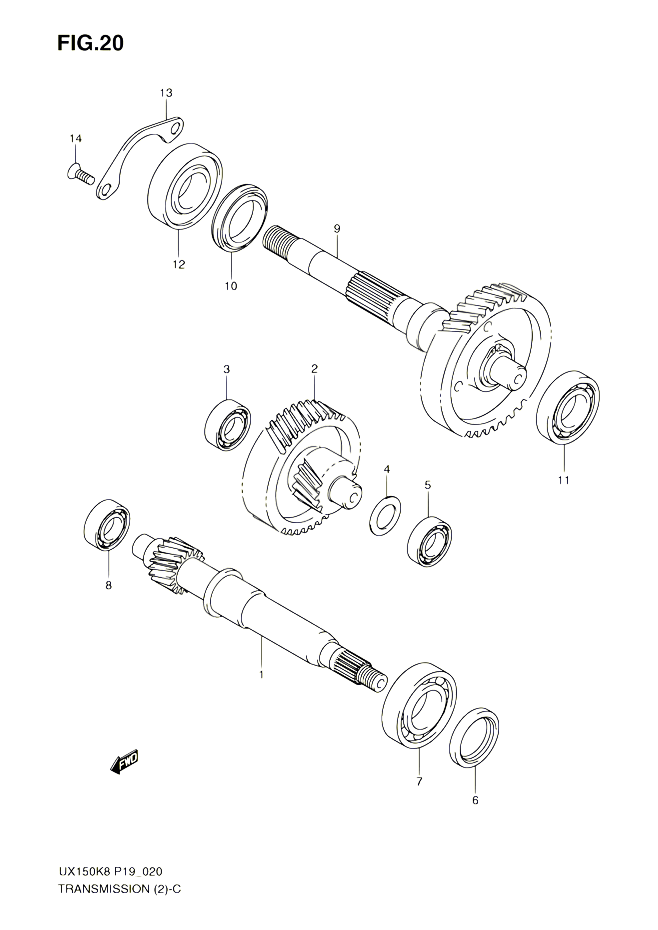 TRANSMISSION 2 POUR SUZUKI SIXTEEN 150 2010 POUR SUZUKI SIXTEENUX150 L0 