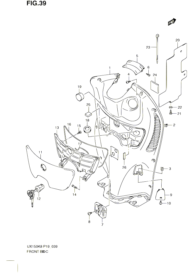 BOITE AVANT POUR SUZUKI SIXTEEN 150 2010 POUR SUZUKI SIXTEENUX150 L0 