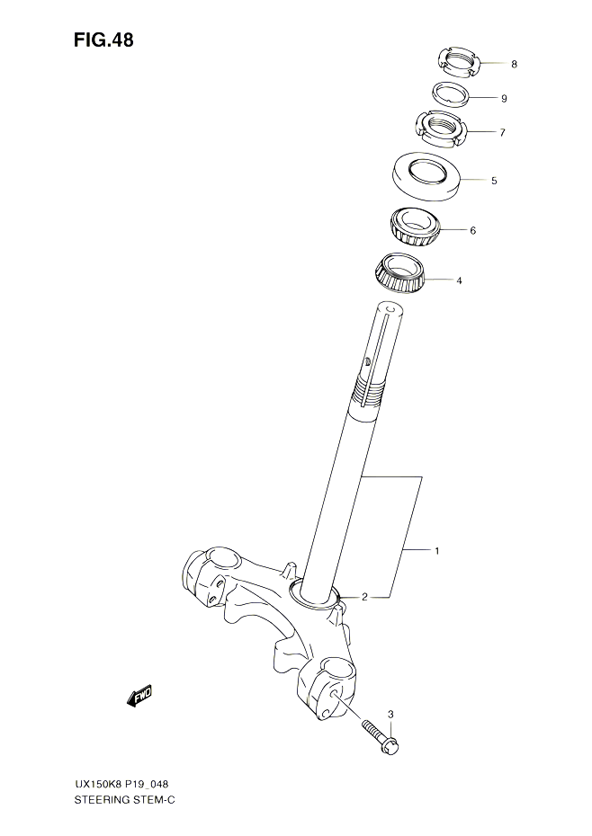 COLONNE DE DIRECTION POUR SUZUKI SIXTEEN 150 2010 POUR SUZUKI SIXTEENUX150 L0 