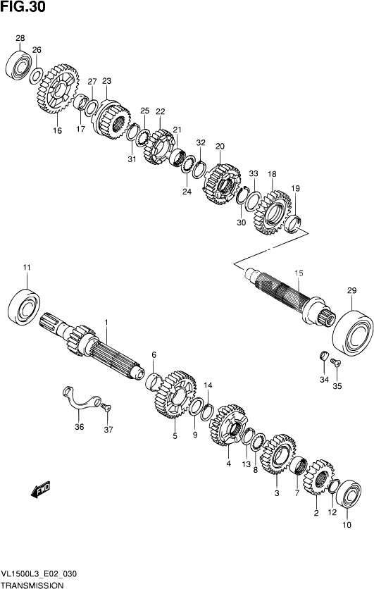 TRANSMISSION POUR SUZUKI INTRUDERVL1500 L3 2013