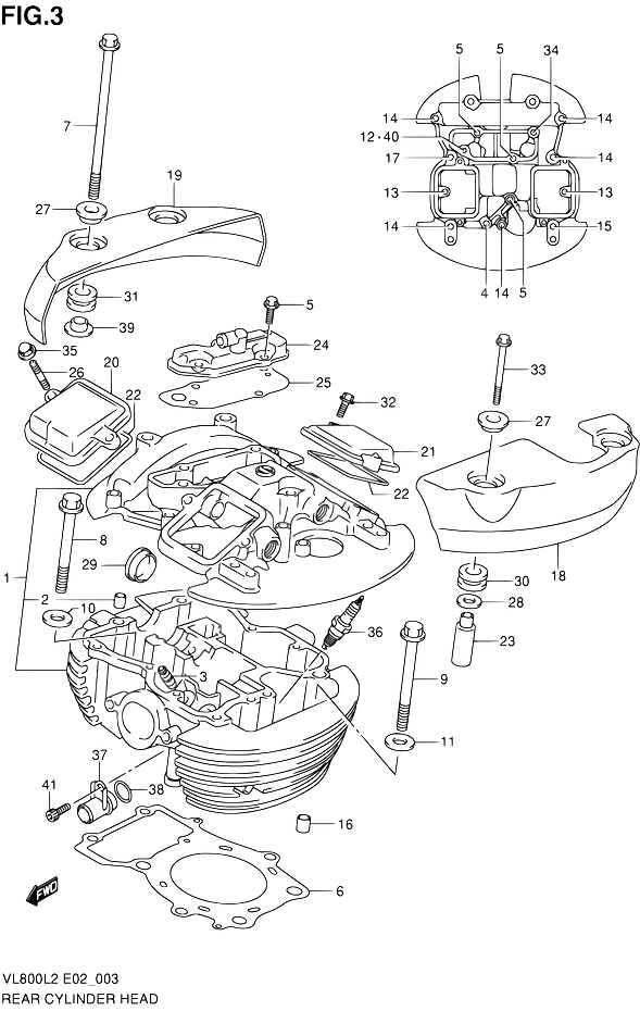 CULASSE ARRIERE POUR SUZUKI VOLUSIAVL800L2 2012