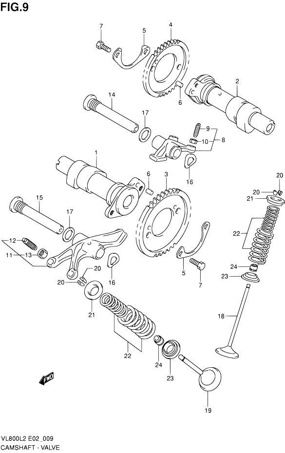 ARBRE A CAME VALVE POUR SUZUKI VOLUSIAVL800L2 2012