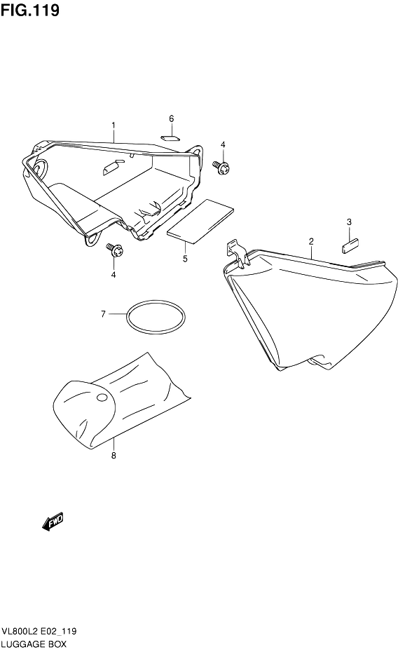 COFFRE POUR SUZUKI VOLUSIAVL800L2 2012