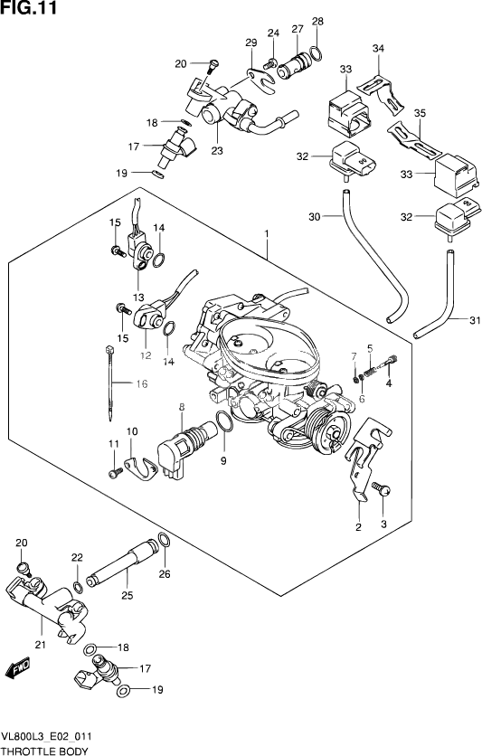 CORPS DE PAPILLON POUR SUZUKI VOLUSIAVL800 L3 2013