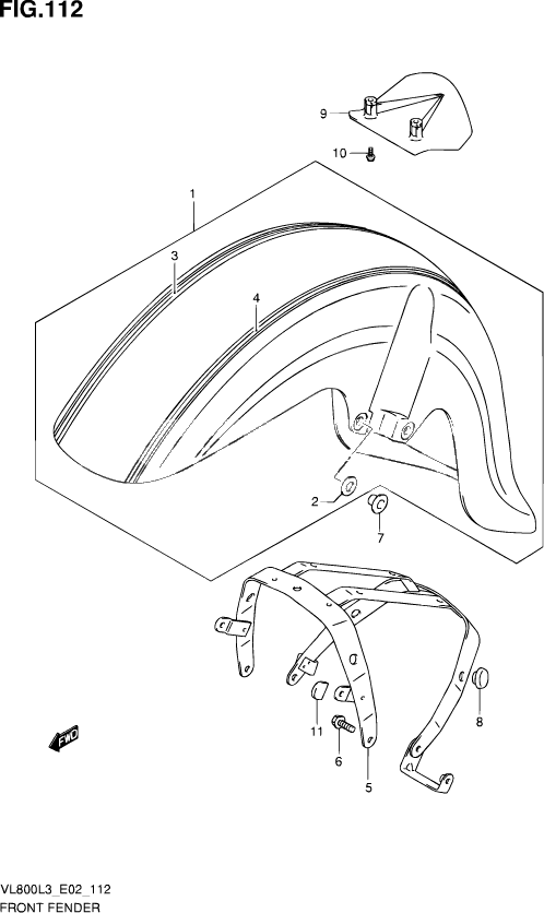 GARDE BOUE AVANT POUR SUZUKI VOLUSIAVL800 L3  2013