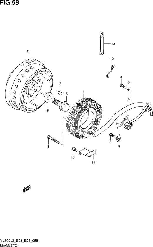 ALLUMAGE ROTOR STATOR POUR SUZUKI VOLUSIAVL800 L3 VL800T L3 VL800C L3 2013