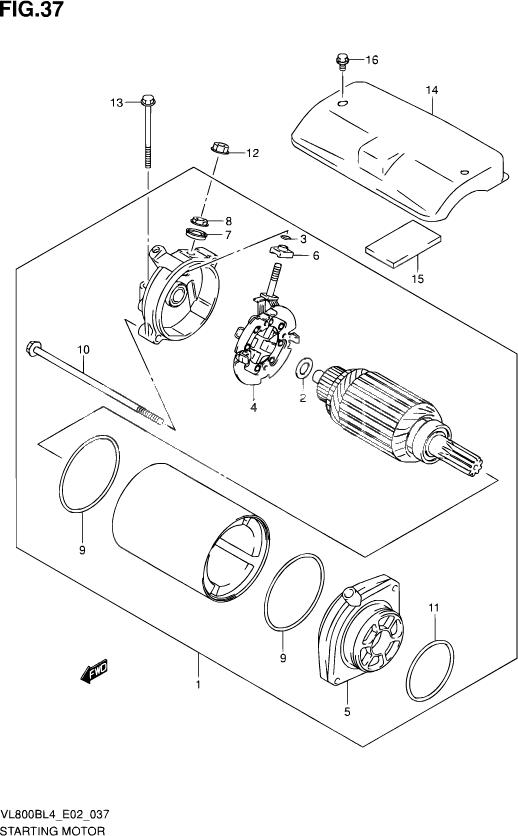 DEMARREUR POUR INTRUDER 800VL800B L4 2014