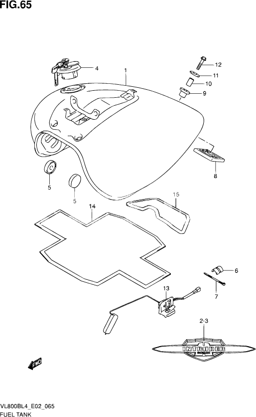 RESERVOIR DESSENCE POUR INTRUDER 800VL800BUE L4 2014