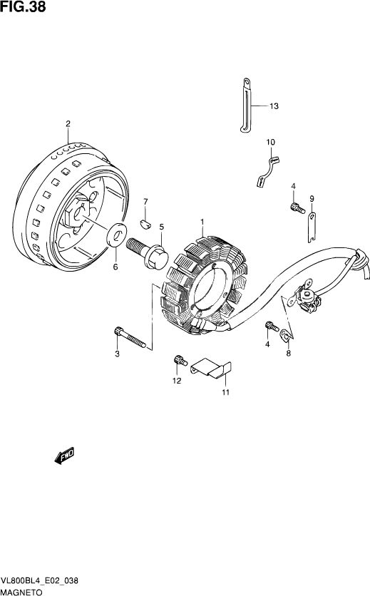 ALLUMAGE ROTOR STATOR POUR INTRUDER 800VL800BUE L4 2014