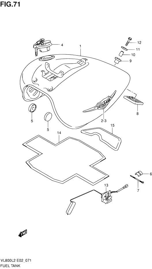 RESERVOIR DESSENCE POUR SUZUKI VOLUSIAVL800UEL2 2012