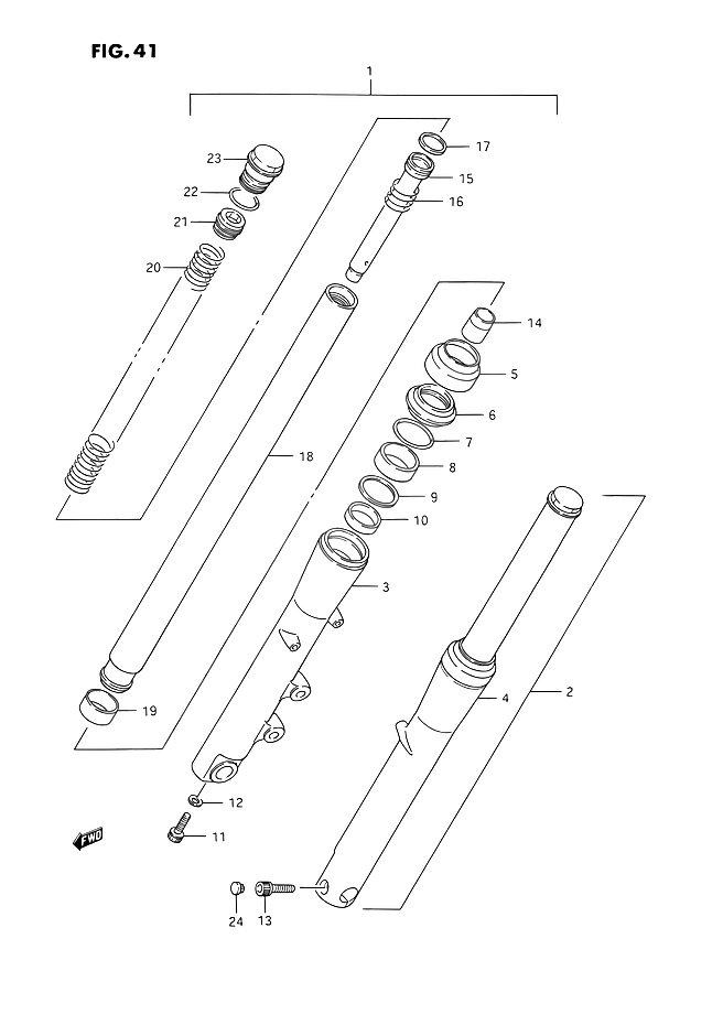 FOURCHE AVANT POUR INTRUDER 1400VS1400GLPL VS1400GLFL 1990