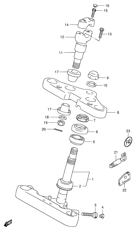TE DE FOURCHE POUR SUZUKI INTRUDERVS800GL P 1993