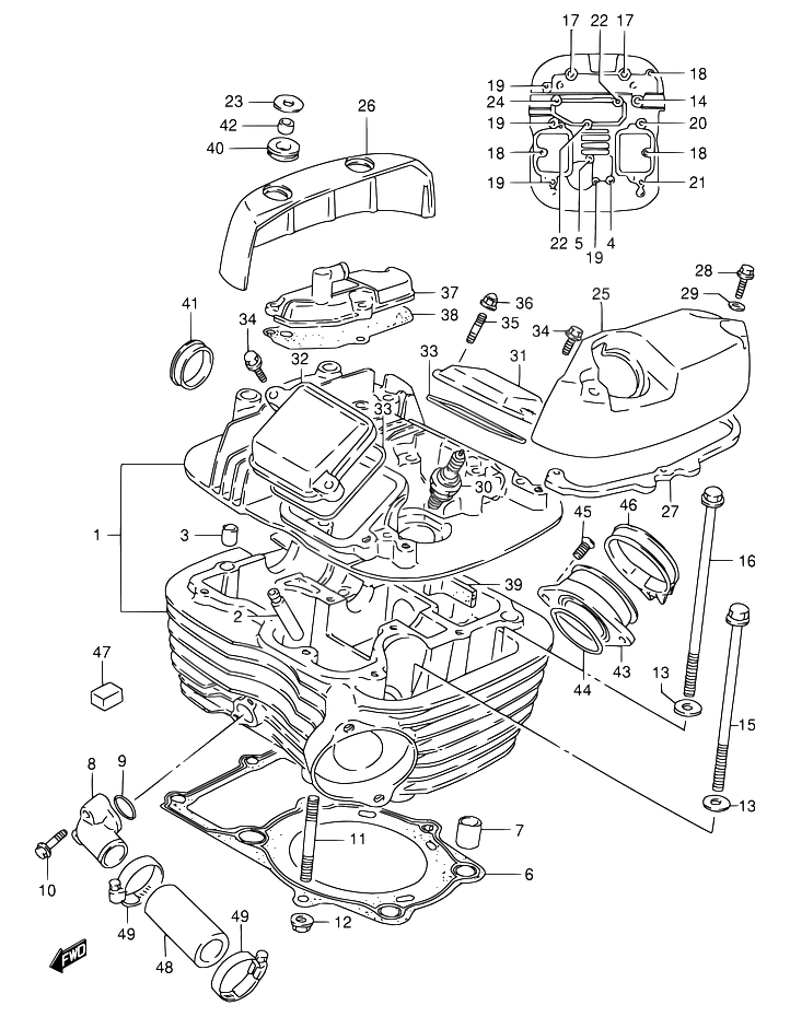 CULASSE POUR SUZUKI INTRUDERVS800GL R 1994