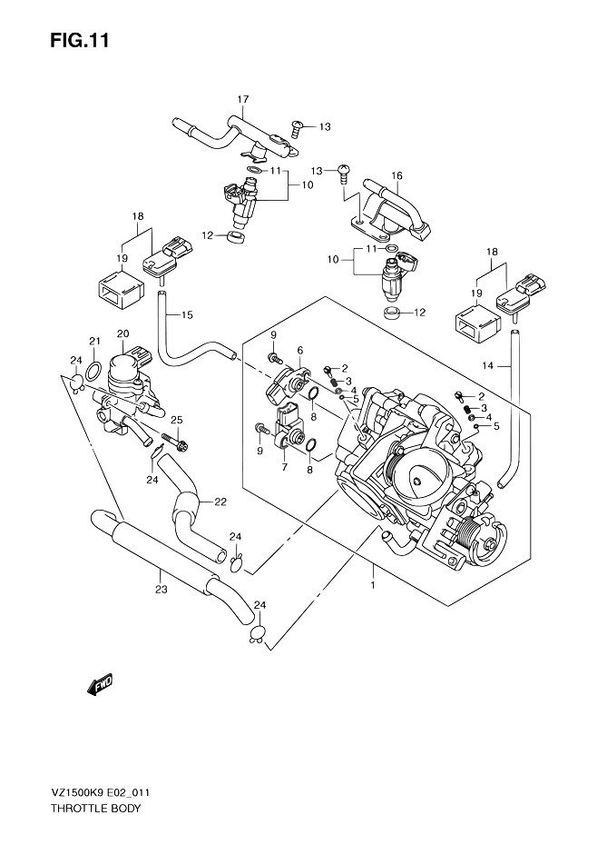 CORPS DE PAPILLON POUR SUZUKI BOULEVARDVZ1500 K9 2009