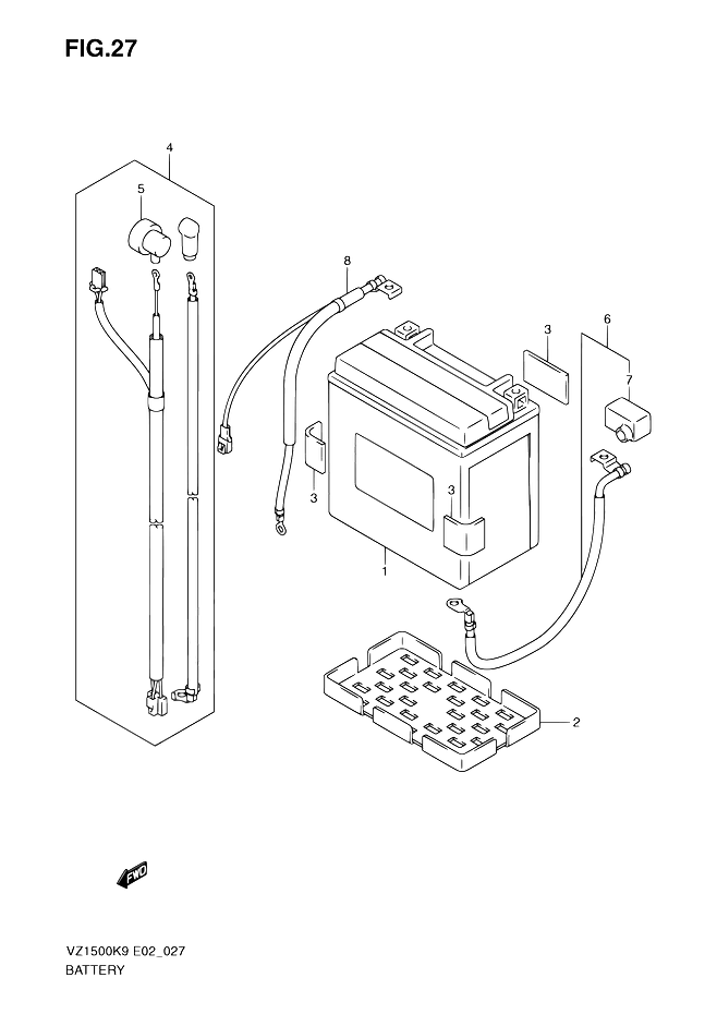 BATTERIE POUR SUZUKI BOULEVARDVZ1500 L0 2010