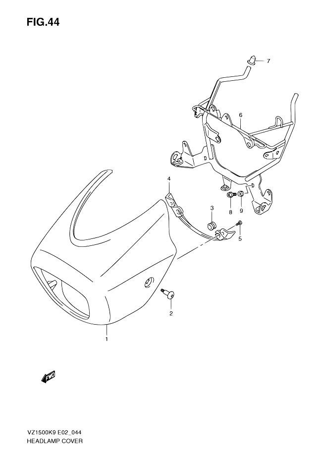 SUPPORT CARENAGES DE PHARE POUR SUZUKI BOULEVARDVZ1500 L0  2010