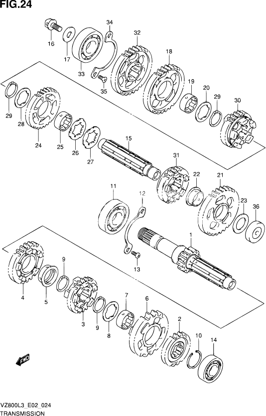 TRANSMISSION POUR INTRUDER 800VZ800 L3 2014