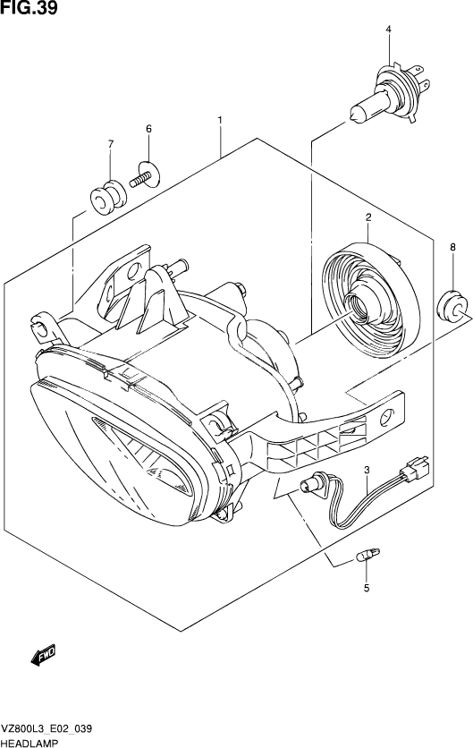 PHARE POUR SUZUKI INTRUDERVZ800 L3 2015