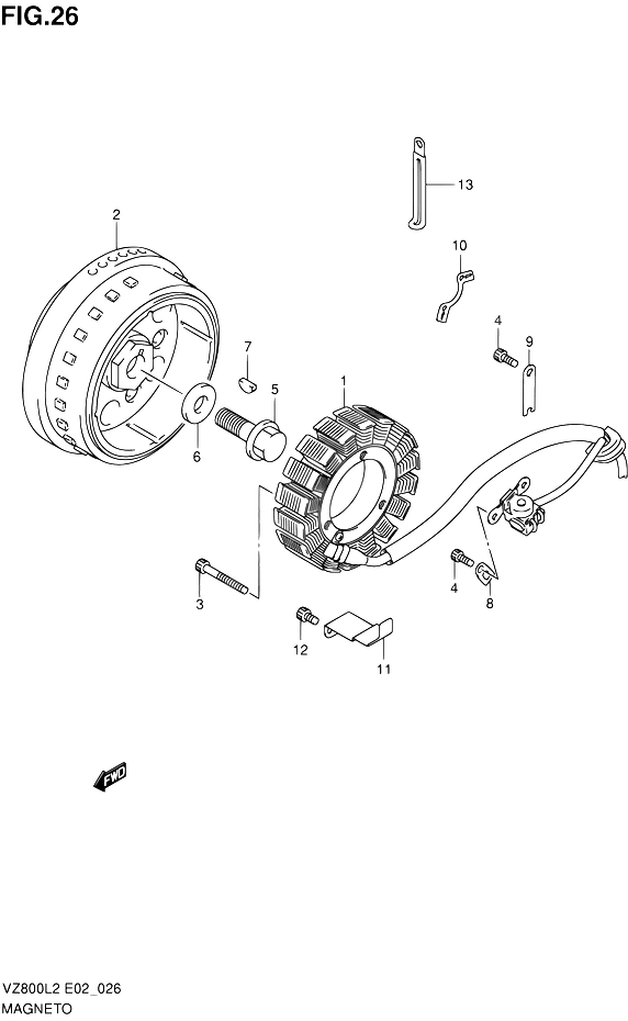 ALLUMAGE ROTOR STATOR POUR INTRUDER 800VZ800UEL2 2012