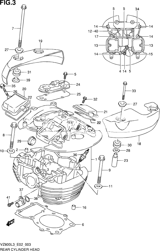 CULASSE ARRIERE POUR SUZUKI MARAUDERVZ800UE L3 2013