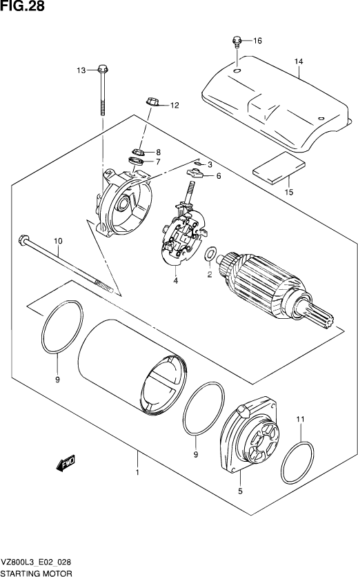 DEMARREUR POUR SUZUKI MARAUDERVZ800UE L3 2013