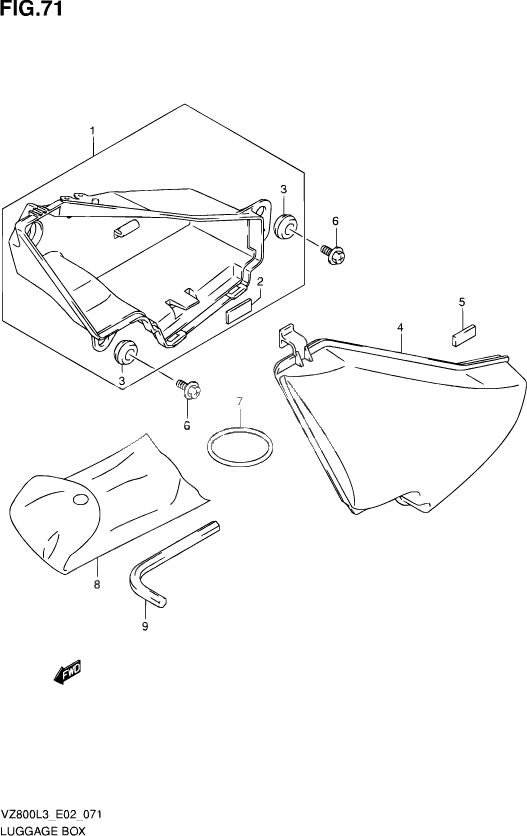 COFFRE POUR SUZUKI MARAUDERVZ800UE L3 2013