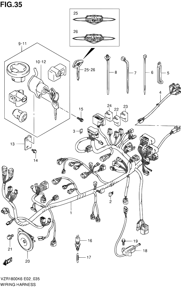 FAISCEAU ELECTRIQUE POUR SUZUKI INTRUDERVZR1800 K6 2006