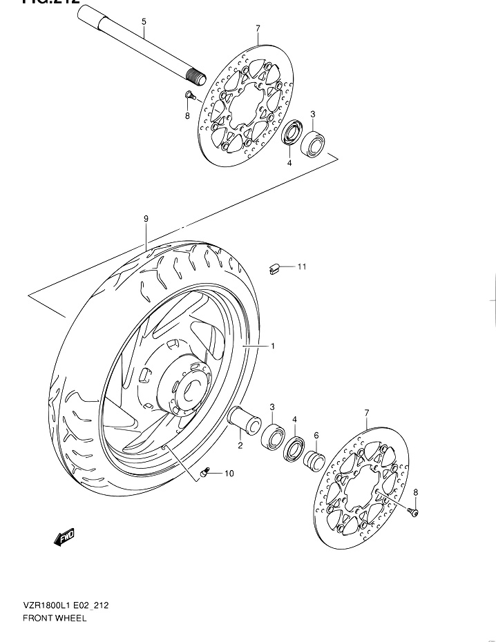 ROUE AVANT POUR SUZUKI INTRUDERVZR1800L1 2011