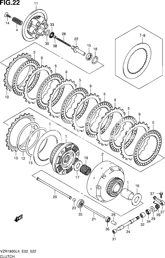 EMBRAYAGE POUR INTRUDER M 1800RVZR1800 L4  2014