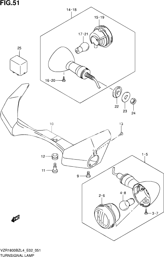 CLIGNOTANTS POUR INTRUDER M 1800RVZR1800BZ L4 2014