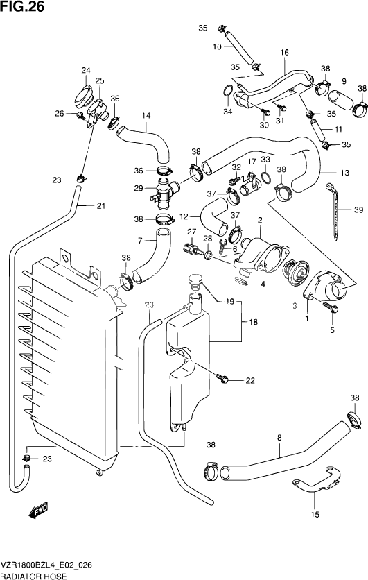 DURITE DE RADIATEUR POUR INTRUDER M 1800RVZR1800BZUF L4 2014