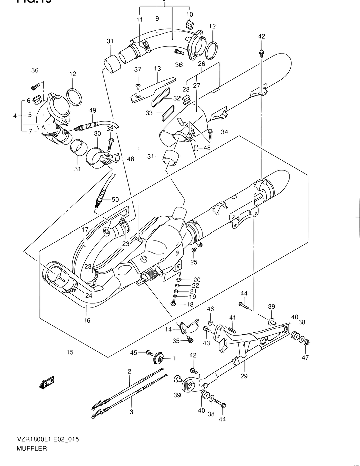 SILENCIEUX POUR SUZUKI INTRUDERVZR1800UFL1 2011