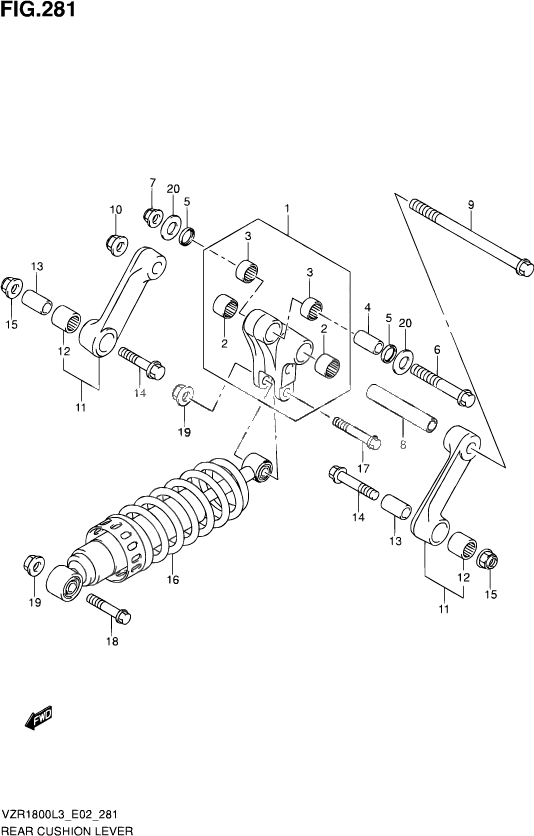 BIELLETTE DAMORTISSEUR POUR SUZUKI INTRUDERVZR1800Z L3 2013