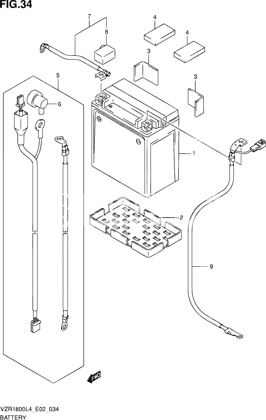 BATTERIE POUR INTRUDER M 1800RVZR1800Z L4 2014