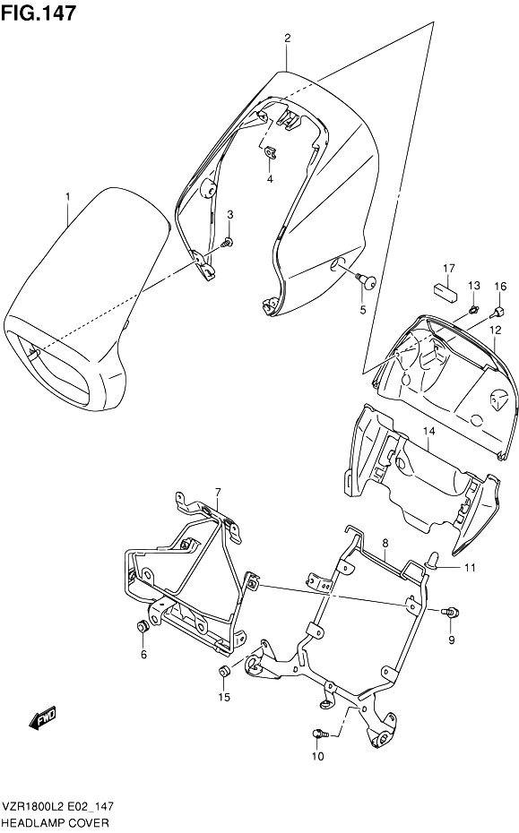 SUPPORT CARENAGES DE PHARE POUR SUZUKI INTRUDERVZR1800ZUFL2 2012