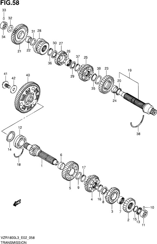 TRANSMISSION POUR SUZUKI INTRUDERVZR1800ZUF L3 2013
