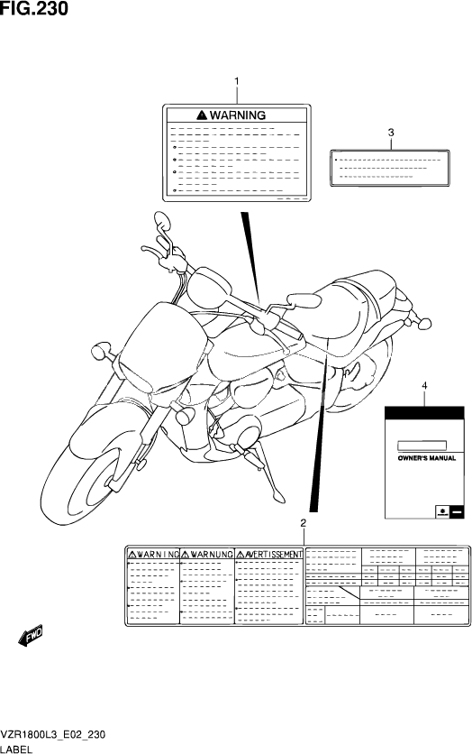 ETIQUETTE POUR SUZUKI INTRUDERVZR1800ZUF L3 2013
