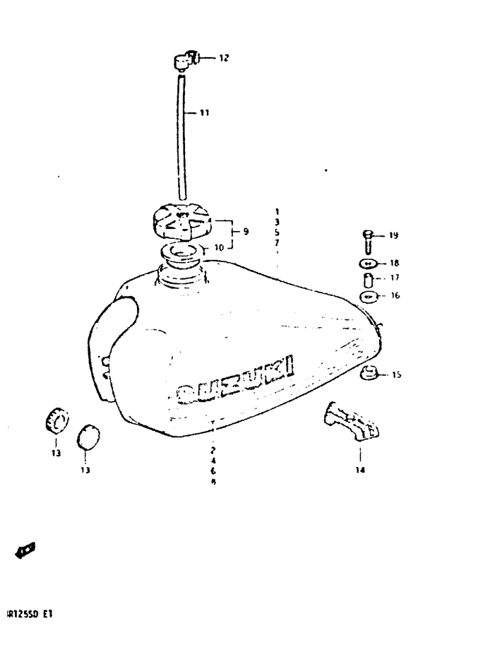 RESERVOIR DESSENCE POUR DR 125DR125SD 1983